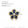 PIN0037-3 BOBIJOO Jewelry Lot 3 freemason forget-me-not pins 8mm gold, enamel and diamond