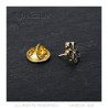 PIN0037-3 BOBIJOO Jewelry Los 3 Freimaurer Vergissmeinnicht Stifte 8mm Gold, Emaille und Diamant