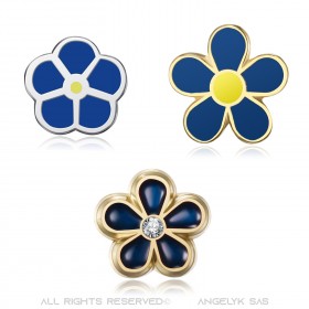 PIN0038 BOBIJOO Jewelry Lot 3 freemason forget-me-not pins 8, 10 and 12mm