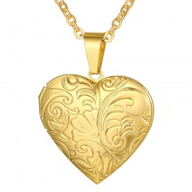 PEF0020 BOBIJOO Jewelry Colgante foto corazón Acero inoxidable Oro