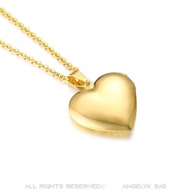 PEF0020 BOBIJOO Jewelry Colgante foto corazón Acero inoxidable Oro