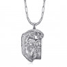 PE0107 BOBIJOO Jewelry Silver Jesus pendant with head of Christ and trombone chain