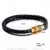 BR0122 BOBIJOO Jewelry Armband LGBT Geflochtenem Leder Gay Pride Vergoldet