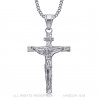 PE0006S BOBIJOO Jewelry Anhänger Halskette Jesus Christus Kreuz 316L Stahl Gold