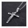 PE0006S BOBIJOO Jewelry Anhänger Halskette Jesus Christus Kreuz 316L Stahl Gold