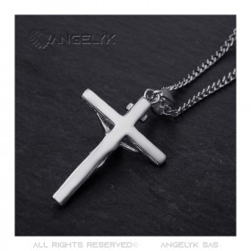 PE0006S BOBIJOO Jewelry Pendant Necklace Jesus Christ Cross 316L Steel Gold