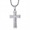 PE0208S BOBIJOO Jewelry Herren Kreuz Anhänger 3 Stärken Stahl Silber