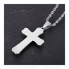 PE0208S BOBIJOO Jewelry Herren Kreuz Anhänger 3 Stärken Stahl Silber