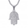 PEF0055S BOBIJOO Jewelry Collana mano di fatma Acciaio inossidabile con catena 55 cm
