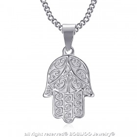 PEF0055S BOBIJOO Jewelry Collana mano di fatma Acciaio inossidabile con catena 55 cm