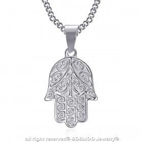 PEF0055S BOBIJOO Jewelry Hand der Fatma Halskette Edelstahl mit Kette 55cm
