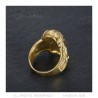 Ring Signet ring Head of Jesus Steel Gold Man Cross   IM#19202