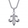 Fleur-de-Lys Silver Steel Pendant and its Venetian Chain  IM#19247