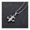 Fleur-de-Lys Silver Steel Pendant and its Venetian Chain  IM#19249