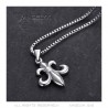 Fleur-de-Lys Silver Steel Pendant and its Venetian Chain  IM#19250