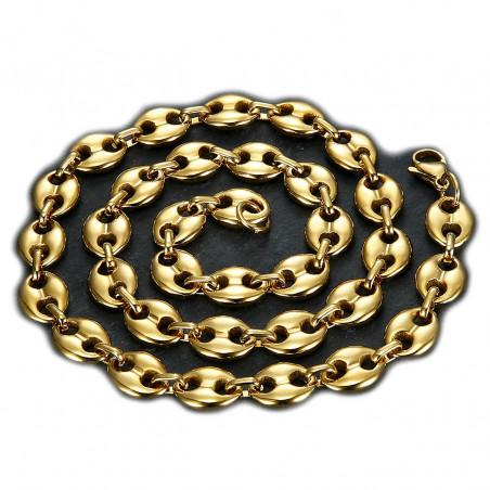 de Oro 4 Tamaños diffentes Conjunto de la Cadena Collar Pulsera del Grano de Café de Acero 316L Chapado en Oro BOBIJOO JEWELRY 