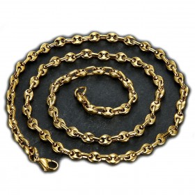 COH0015 BOBIJOO Jewelry Chain necklace Coffee bean Gold-Plated Steel