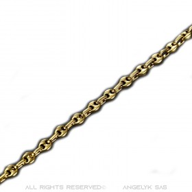 COH0015 BOBIJOO Jewelry Halskette Kette kaffeebohne, Stahl Vergoldet