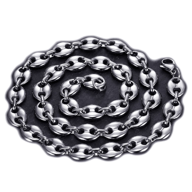 COH0016 BOBIJOO Jewelry Collana chicco di caffè in acciaio argento: 4 misure tra cui scegliere COH0016 BOBIJOO Jewelry Collana chicco di caffè in acciaio argento: 4 misure tra cui scegliere