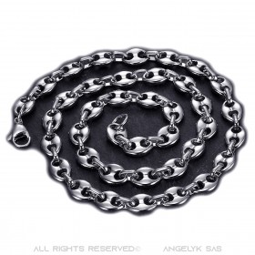 Ensemble Collier + Bracelet Grain de Café Acier Argenté bobijoo