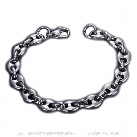 Ensemble Collier + Bracelet Grain de Café Acier Argenté bobijoo