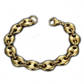 BR0267 BOBIJOO Jewelry Bracciale chicco di caffè Steel Gold: 4 misure tra cui scegliere