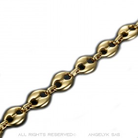 BR0267 BOBIJOO Jewelry Pulsera de granos de café Steel Gold: 4 tamaños a elegir