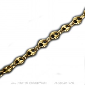 BR0267 BOBIJOO Jewelry Bracciale chicco di caffè Steel Gold: 4 misure tra cui scegliere