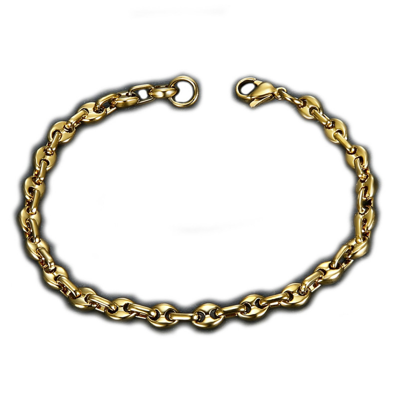 BR0267 BOBIJOO Jewelry Bracciale chicco di caffè Steel Gold: 4 misure tra cui scegliere