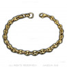 BR0267 BOBIJOO Jewelry Bracciale chicco di caffè Steel Gold: 4 misure tra cui scegliere