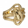 BA0394 BOBIJOO Jewelry Anillo serpiente doble Savia Dos cabezas Acero Oro