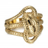 BA0394 BOBIJOO Jewelry Doppelter Schlangenring Saft Zwei Köpfe Stahl Gold