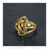BA0394 BOBIJOO Jewelry Double snake ring Sap Two heads Steel Gold