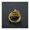 BA0394 BOBIJOO Jewelry Double snake ring Sap Two heads Steel Gold