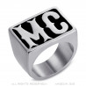 BA0159 BOBIJOO Jewelry Signet Ring Biker MC Rectangle Stainless Steel