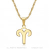 PEF0064 BOBIJOO Jewelry Collana con segno zodiacale in acciaio inossidabile placcato oro