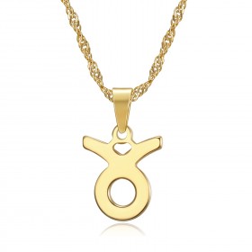 Collier signe astrologique en acier inoxydable plaqué or bobijoo