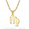 Collier signe astrologique en acier inoxydable plaqué or bobijoo