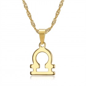 Collier signe astrologique en acier inoxydable plaqué or bobijoo