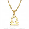 Collier signe astrologique en acier inoxydable plaqué or bobijoo