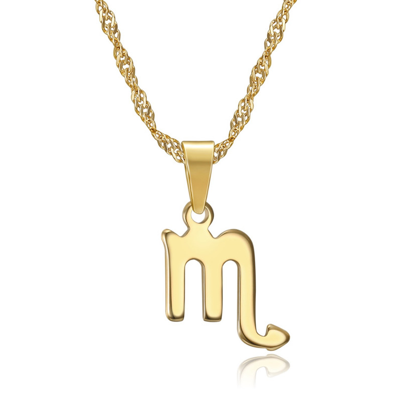 Collier signe astrologique en acier inoxydable plaqué or bobijoo