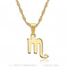 Collier signe astrologique en acier inoxydable plaqué or bobijoo