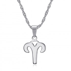 PEF0064S BOBIJOO Jewelry Silver Stainless Steel Zodiac Sign Necklace