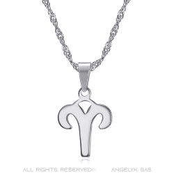 PEF0064S BOBIJOO Jewelry Collana con segno zodiacale in acciaio inossidabile argento
