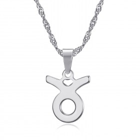 PEF0064S BOBIJOO Jewelry Silver Stainless Steel Zodiac Sign Necklace