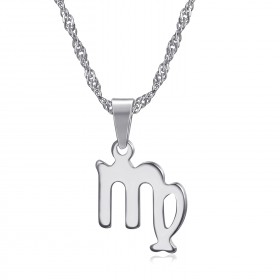 Collier signe astrologique en acier inoxydable argenté bobijoo