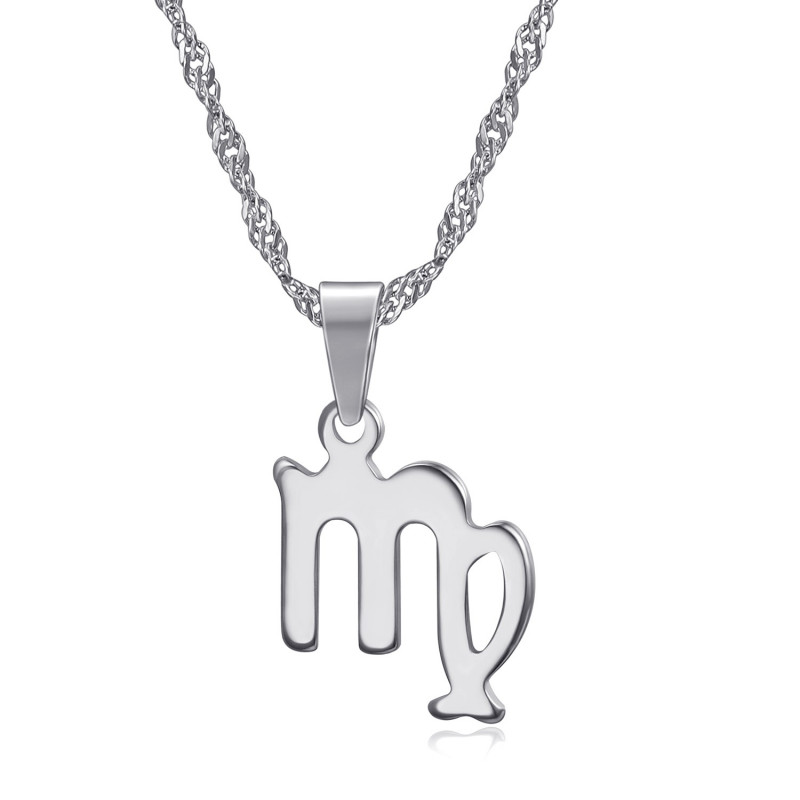 Collier signe astrologique en acier inoxydable argenté bobijoo Collier signe astrologique en acier inoxydable argenté bobijoo