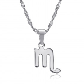 Collier signe astrologique en acier inoxydable argenté bobijoo