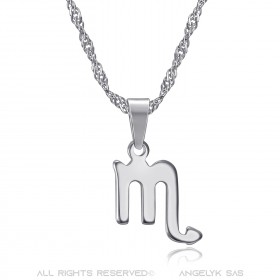 Collier signe astrologique en acier inoxydable argenté bobijoo