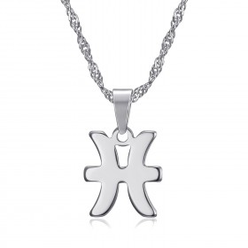 Collier signe astrologique en acier inoxydable argenté bobijoo